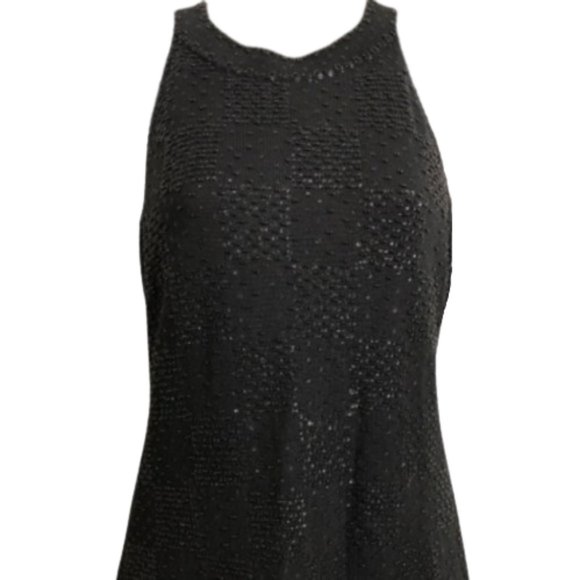 Ann Taylor Black Beaded Sequined Halter Top in Merino Wool, Silk - M - Picture 1 of 7